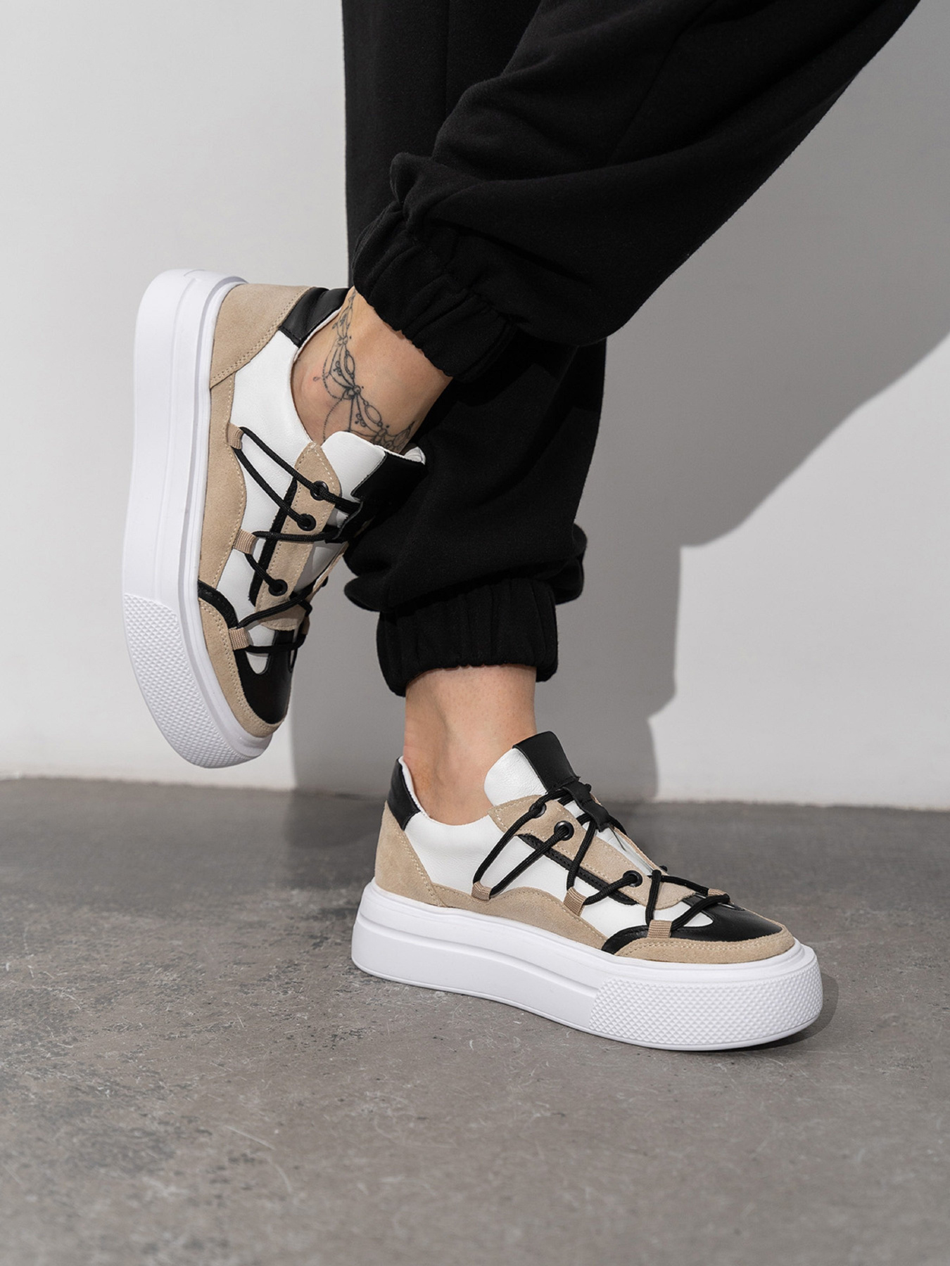 Кеди низькі ISSA Plus модель OB2-441_белый_бежевый Фото