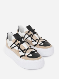 Кеди низькі ISSA Plus модель OB2-441_белый_бежевый Фото