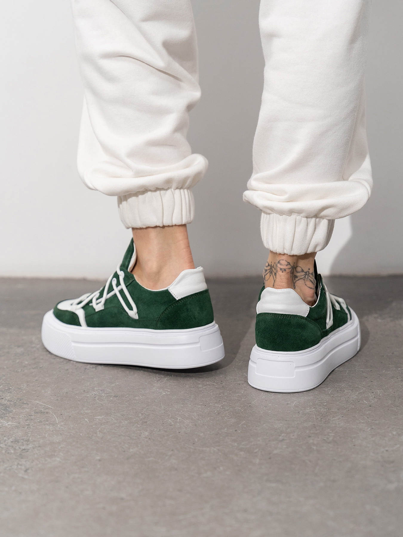 Кеды низкие ISSA Plus модель OB2-441_белый_зеленый Фото