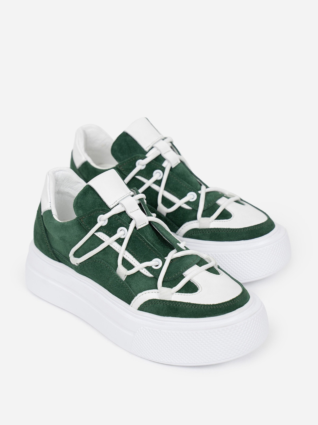 Кеды низкие ISSA Plus модель OB2-441_белый_зеленый Фото