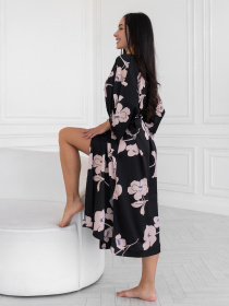 Халат ISSA Plus модель 14353_черный Халат ISSA Plus модель 14353_черный Фото