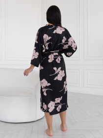 Халат ISSA Plus модель 14353_черный Халат ISSA Plus модель 14353_черный Фото