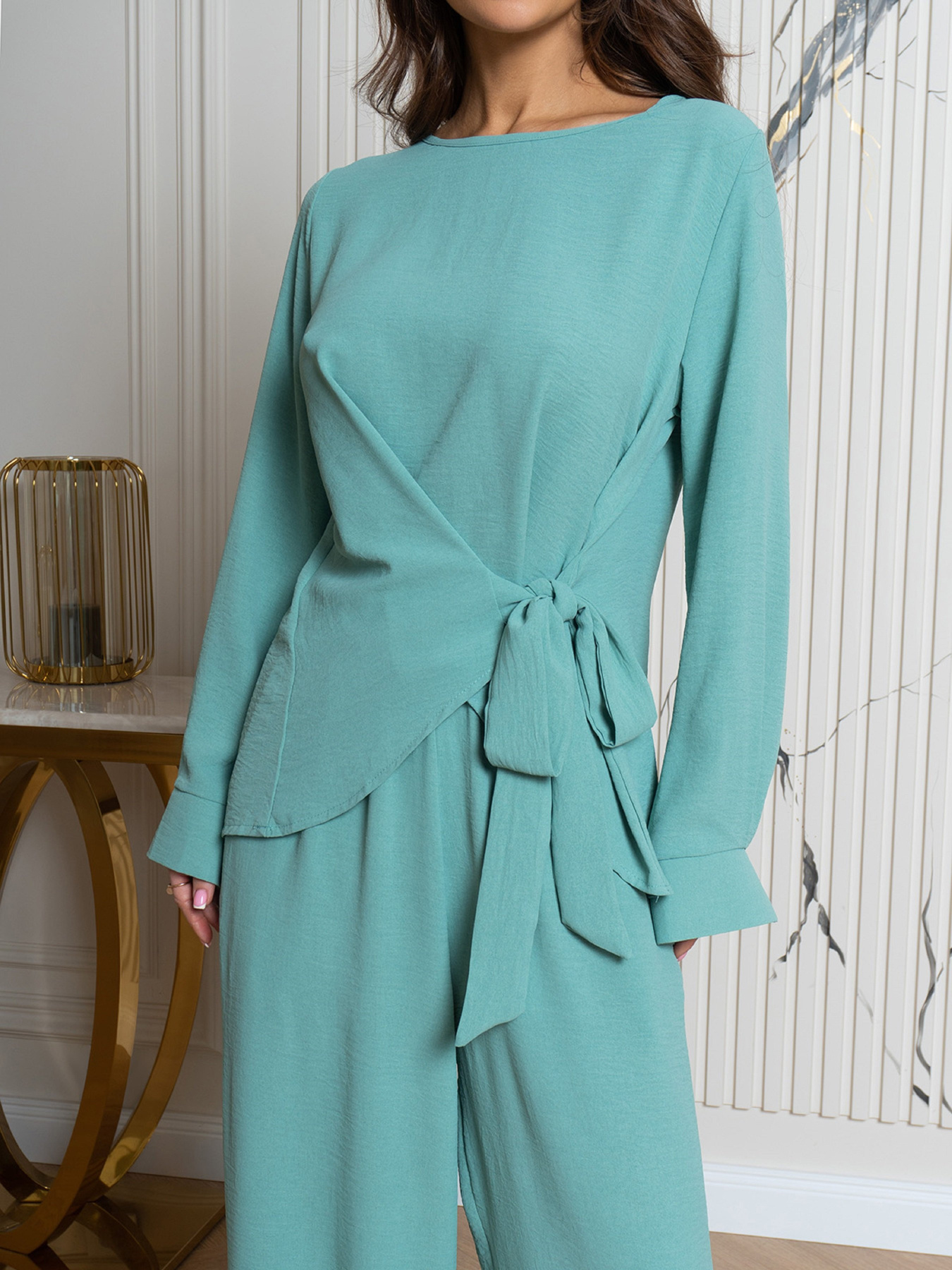 Повседневный костюм ISSA Plus модель 13746_мятный Фото