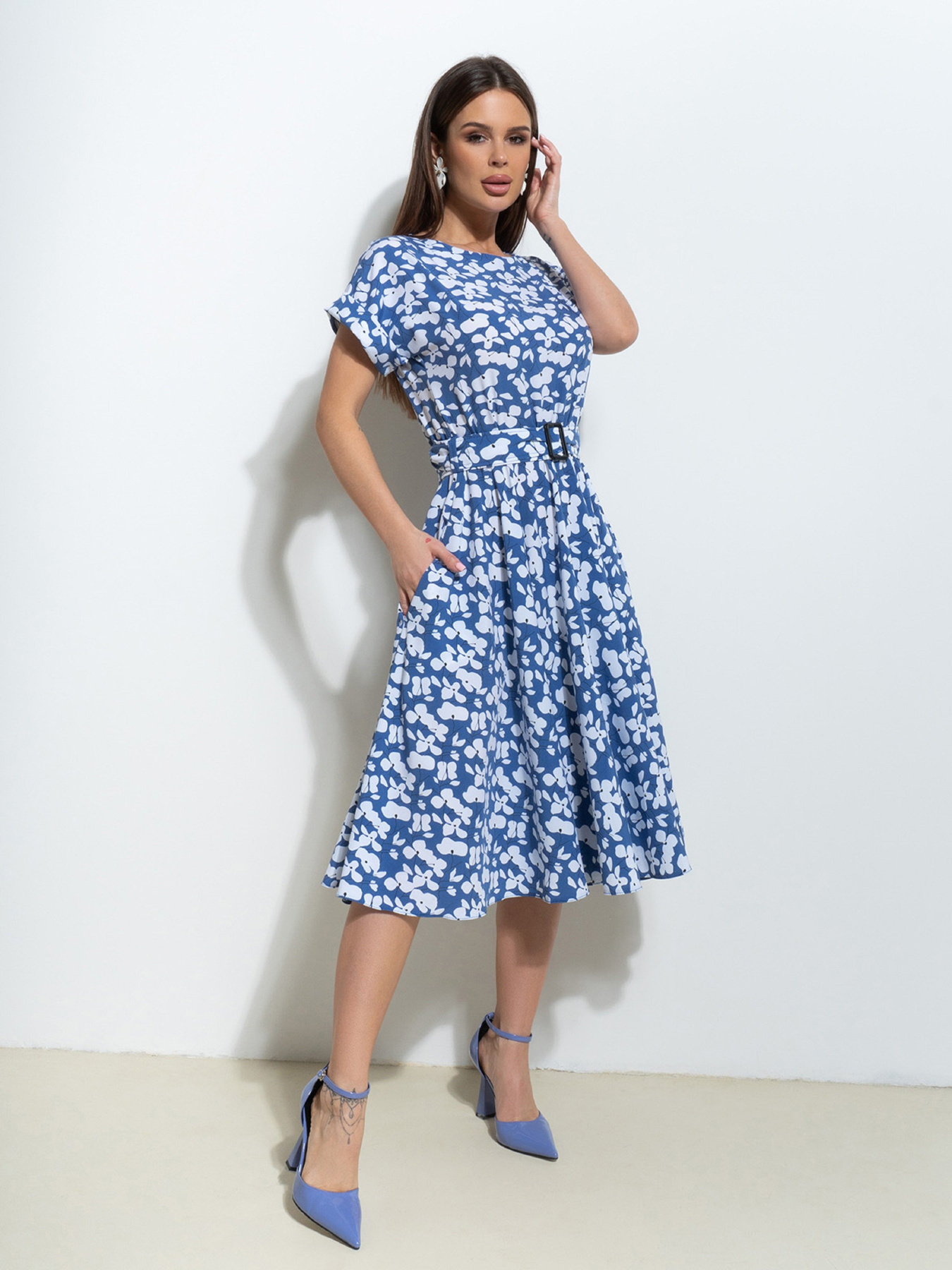 Сукня міді ISSA Plus модель 14531_мультиколор Фото