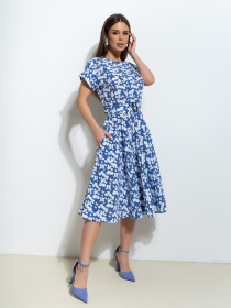 Сукня міді ISSA Plus модель 14531_мультиколор Фото