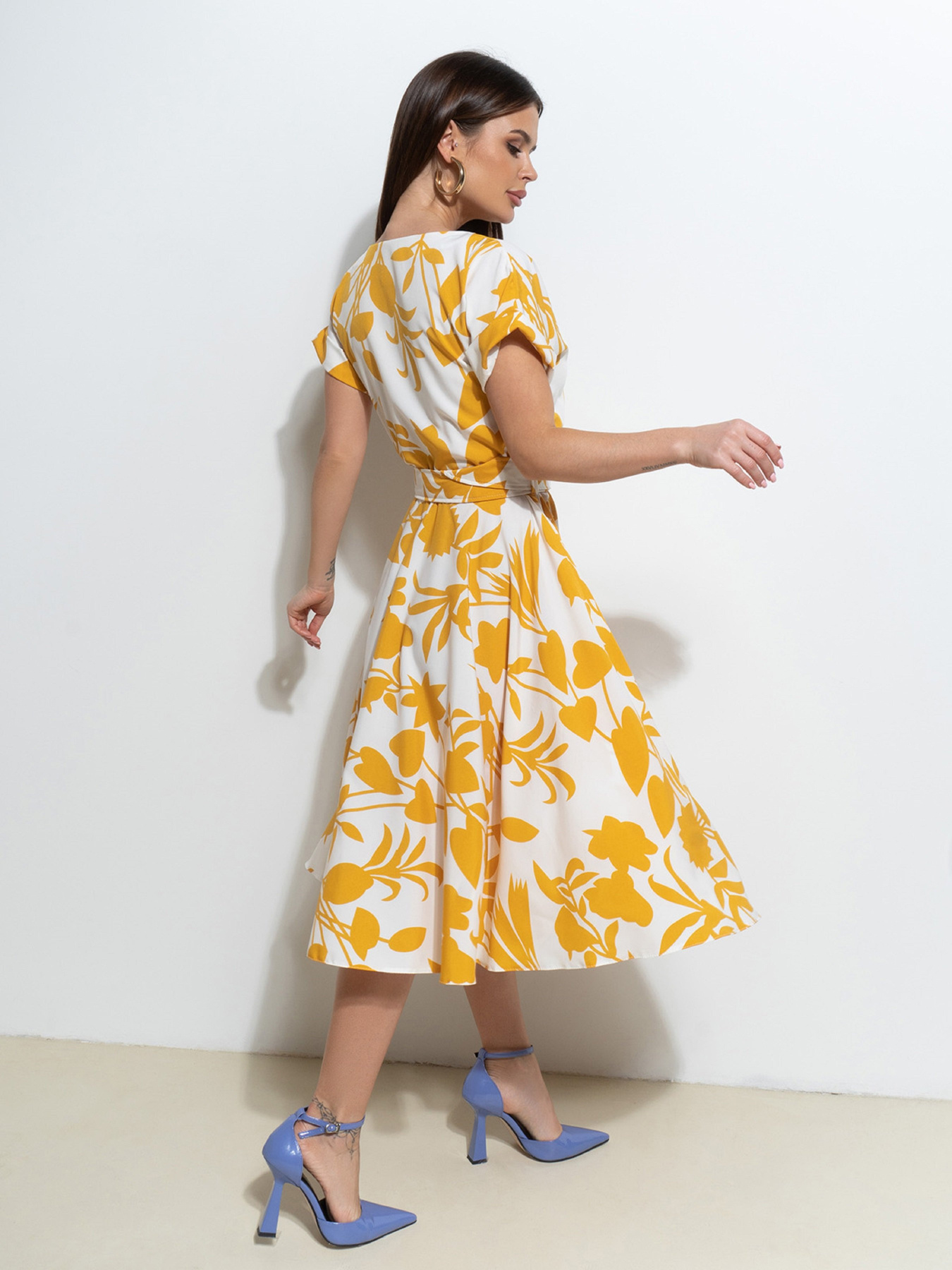 Платье миди ISSA Plus модель 14532_молочный Фото