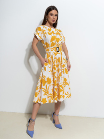 Платье миди ISSA Plus модель 14532_молочный Фото