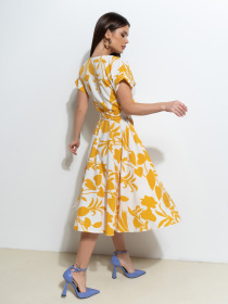 Платье миди ISSA Plus модель 14532_молочный Платье миди ISSA Plus модель 14532_молочный Фото