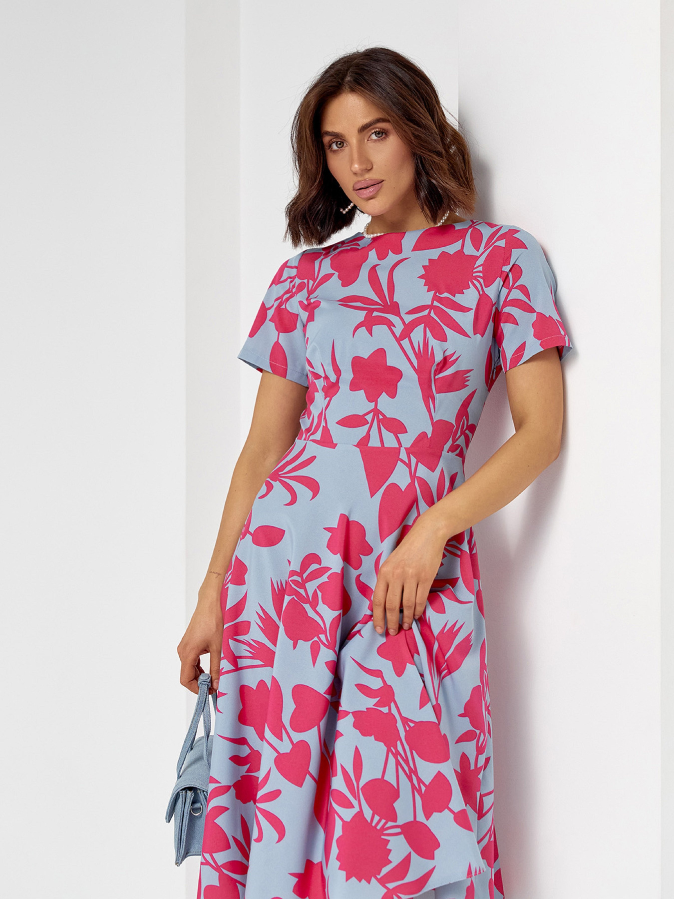 Платье миди ISSA Plus модель 14515_серый Фото