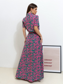 Сукня максі ISSA Plus модель 14528_мультиколор Сукня максі ISSA Plus модель 14528_мультиколор Фото