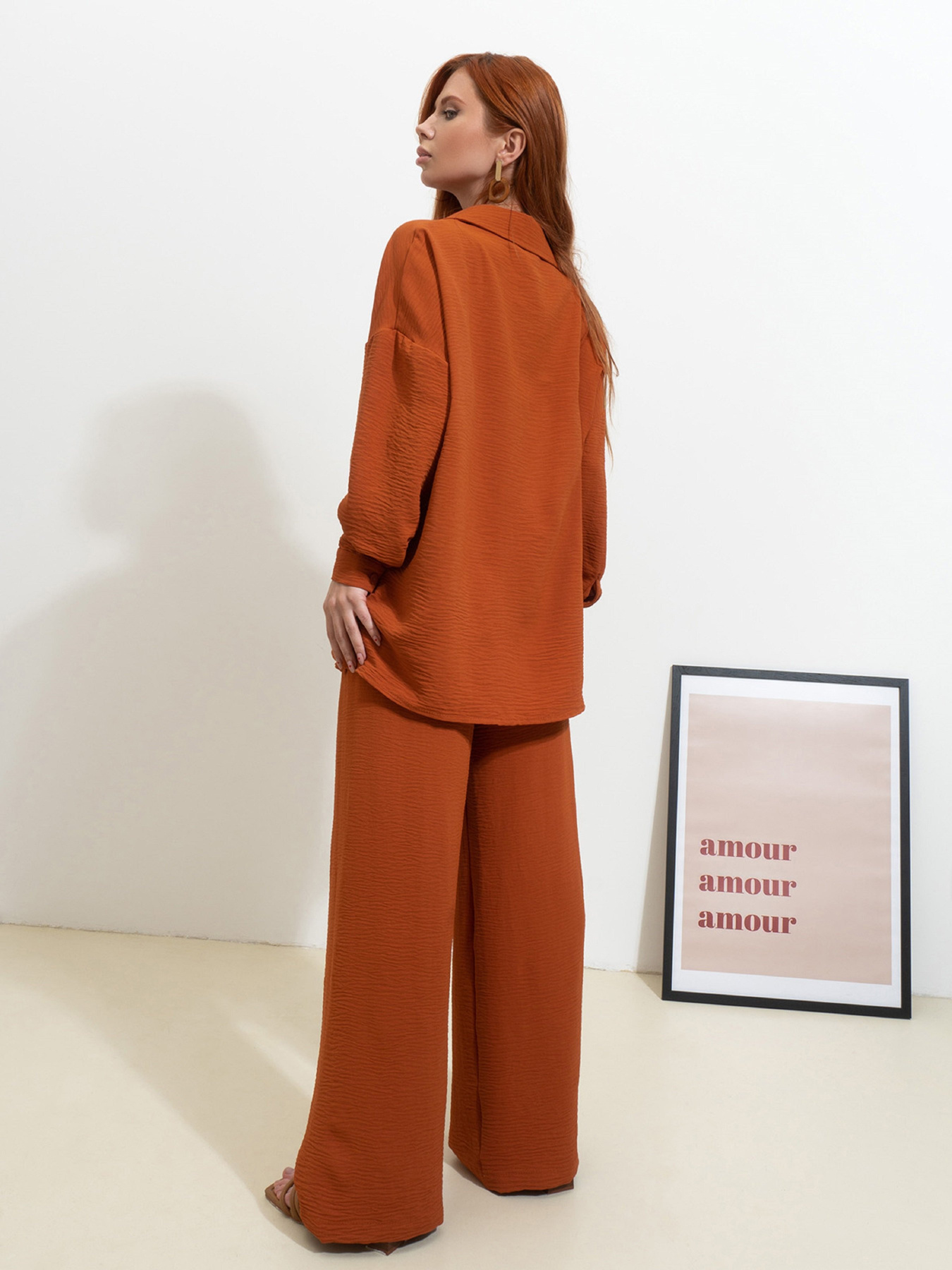 Повседневный костюм ISSA Plus модель 14530_терракотовый Фото