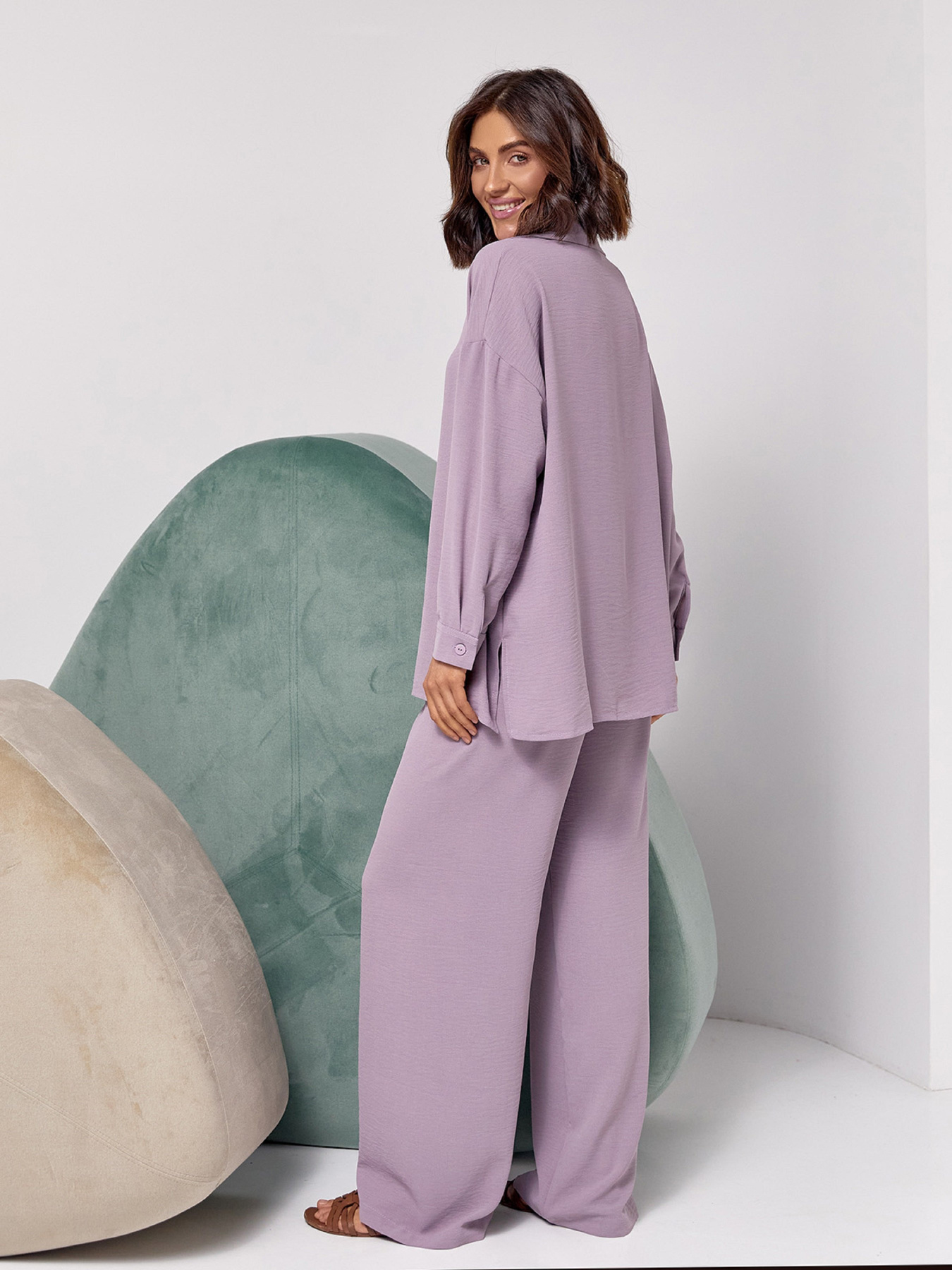 Повседневный костюм ISSA Plus модель 14530_сиреневый Фото