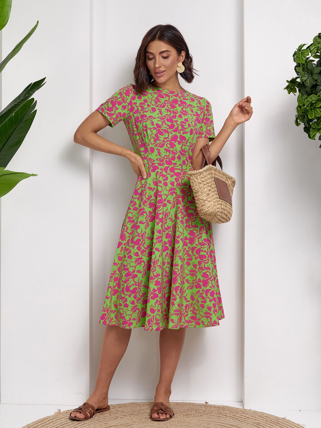 Платье миди ISSA Plus модель 14516_мультиколор Фото