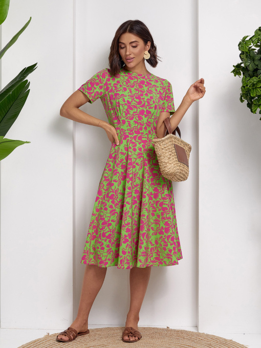 Сукня міді ISSA Plus модель 14516_мультиколор Фото