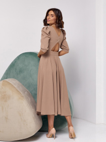 Платье миди ISSA Plus модель 14527_бежевый Фото