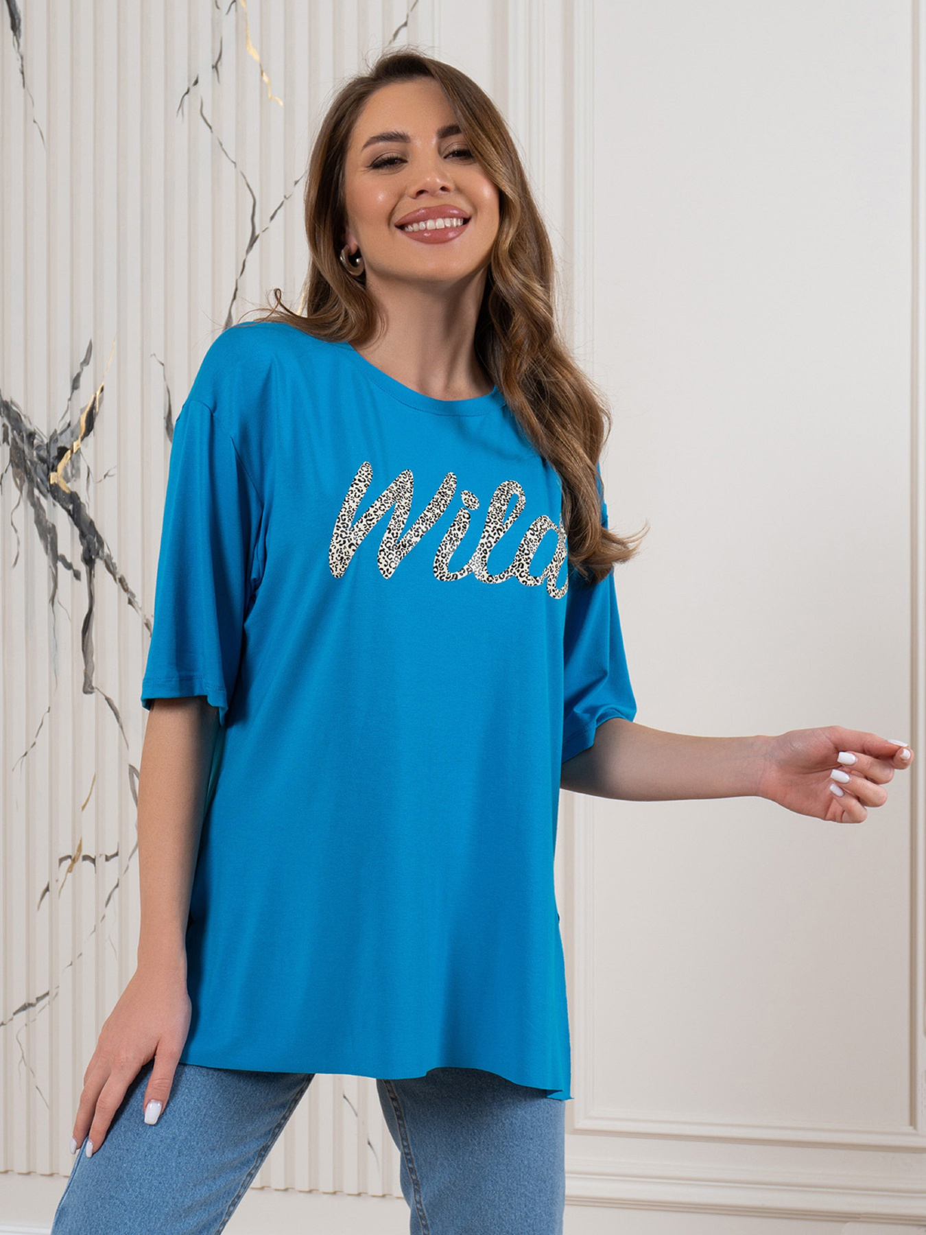 Футболка ISSA Plus модель 14547_голубой Футболка ISSA Plus модель 14547_голубой Фото