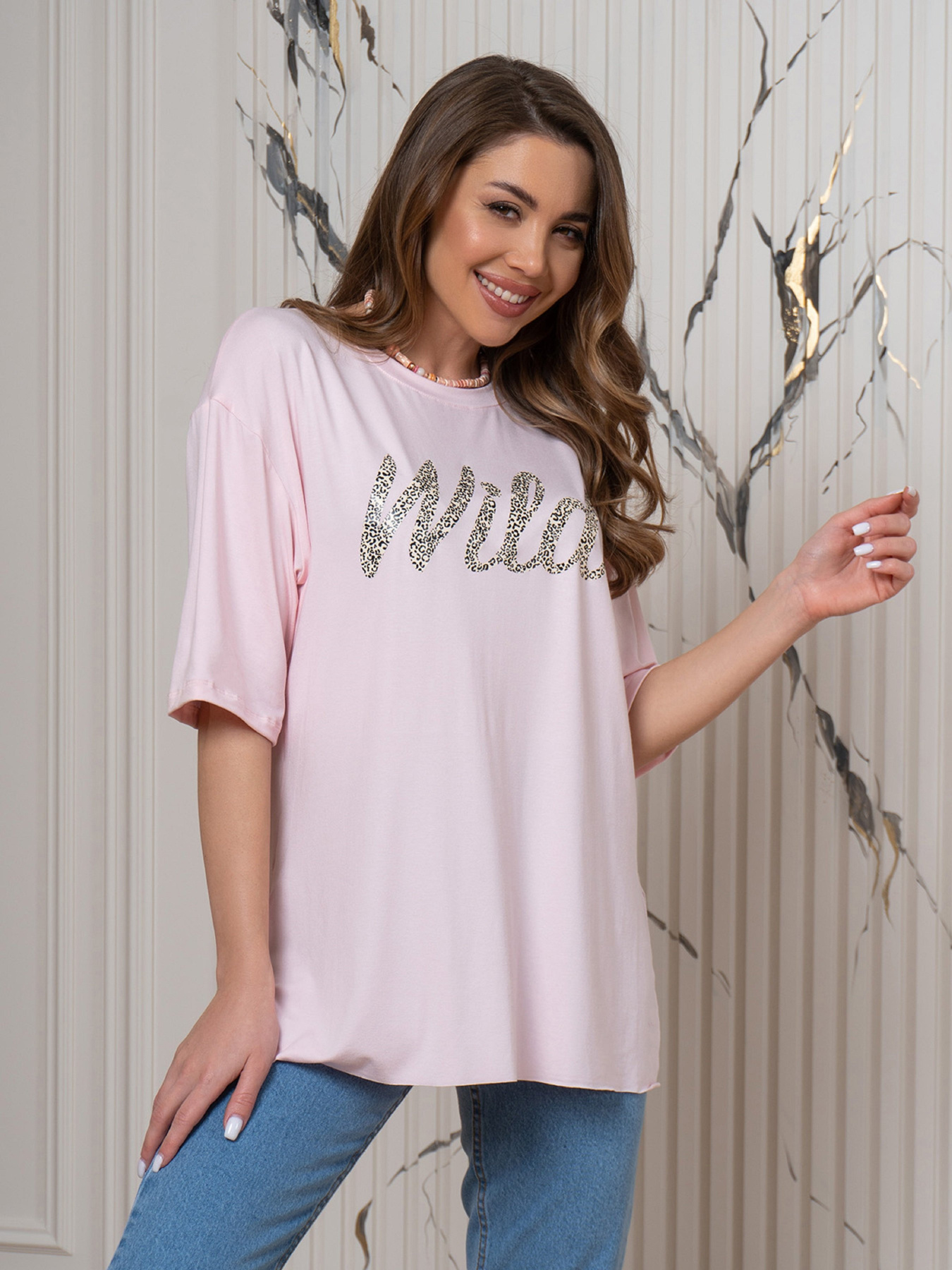 Футболка ISSA Plus модель 14547_розовый Футболка ISSA Plus модель 14547_розовый Фото