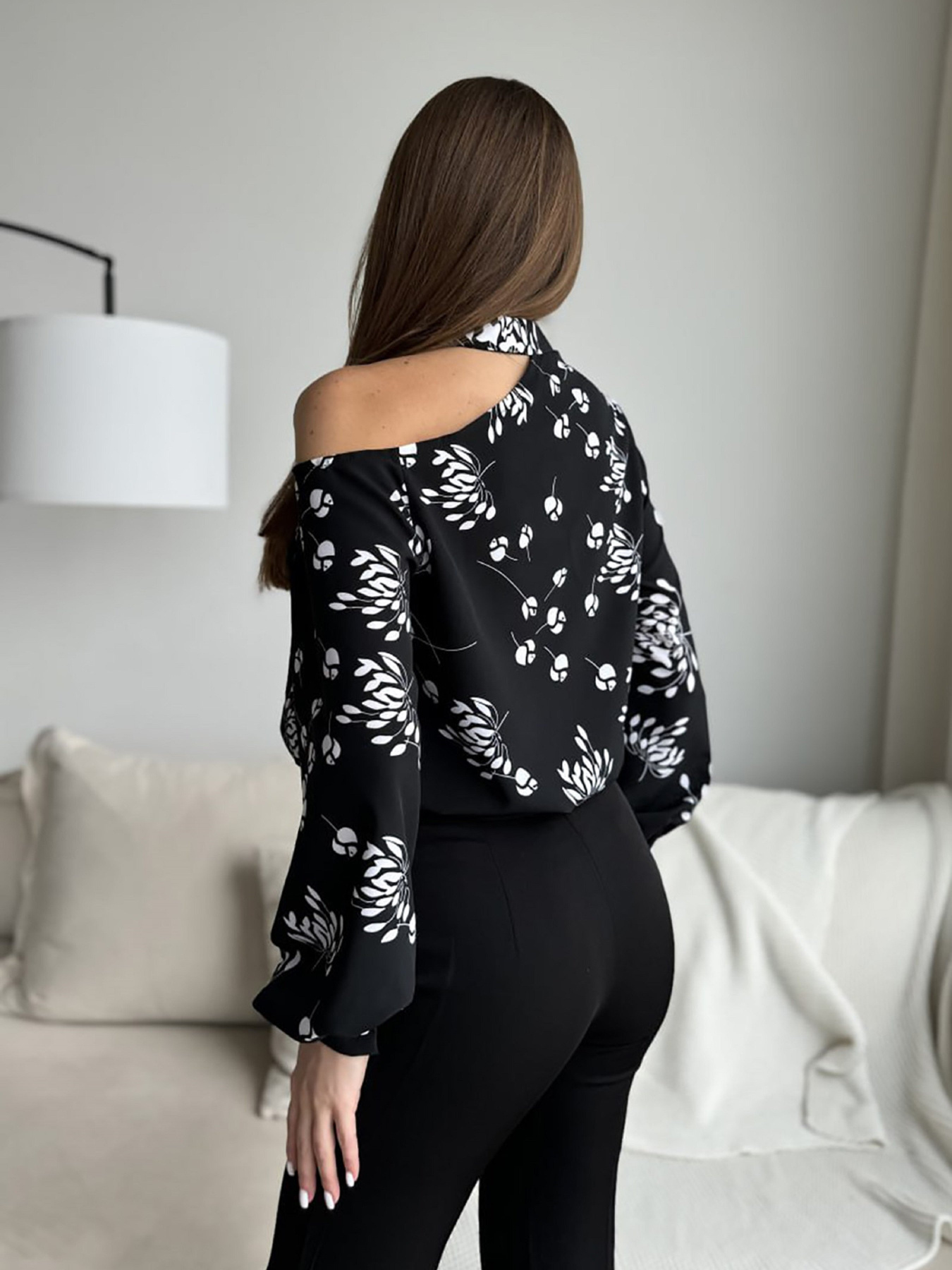 Блуза ISSA Plus модель SA-514_черный Фото