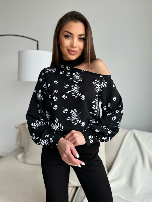 Блуза ISSA Plus модель SA-514_черный Фото