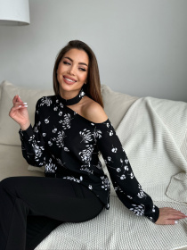 Блуза ISSA Plus модель SA-514_черный Фото