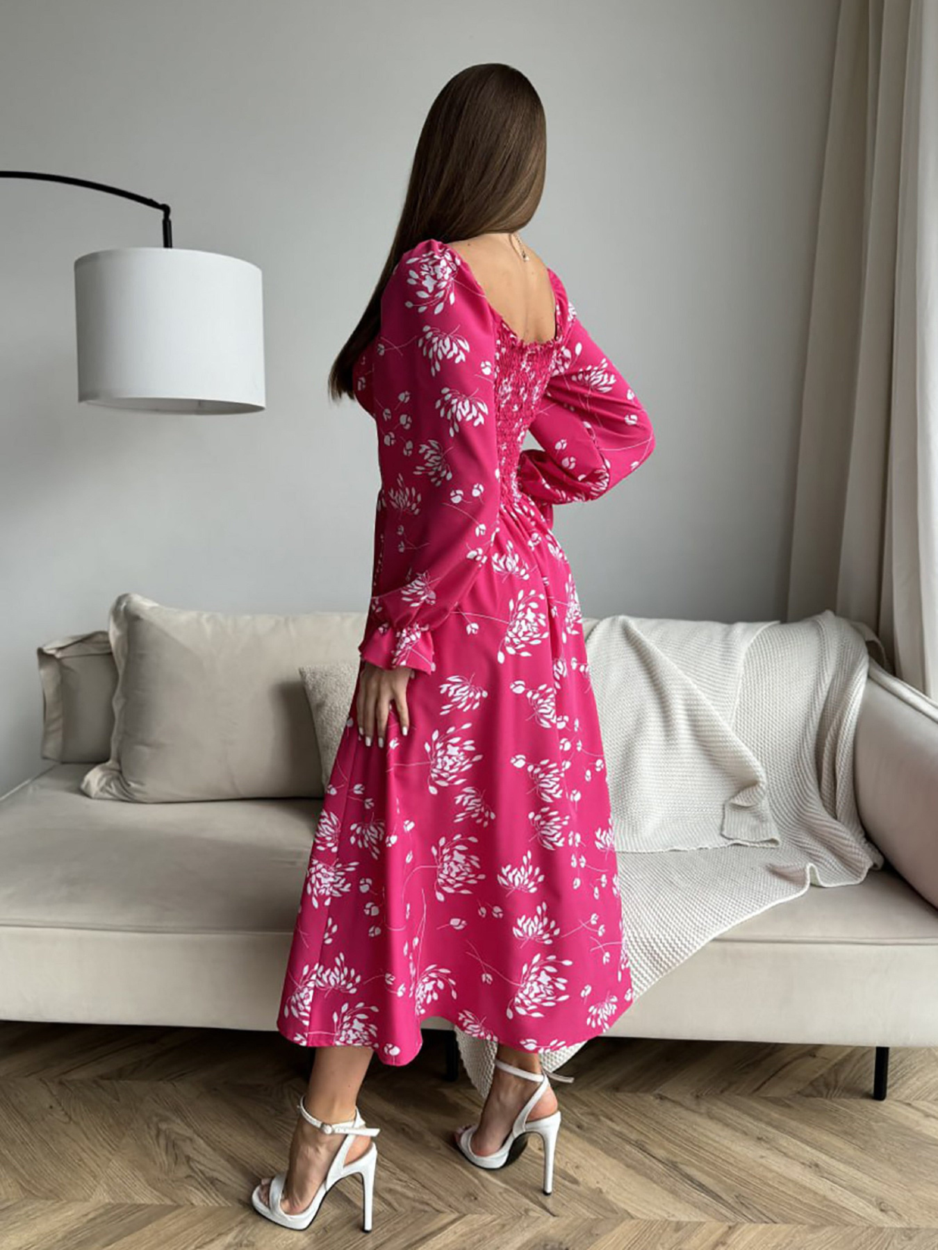 Сукня міді ISSA Plus модель SA-510_малиновый Фото