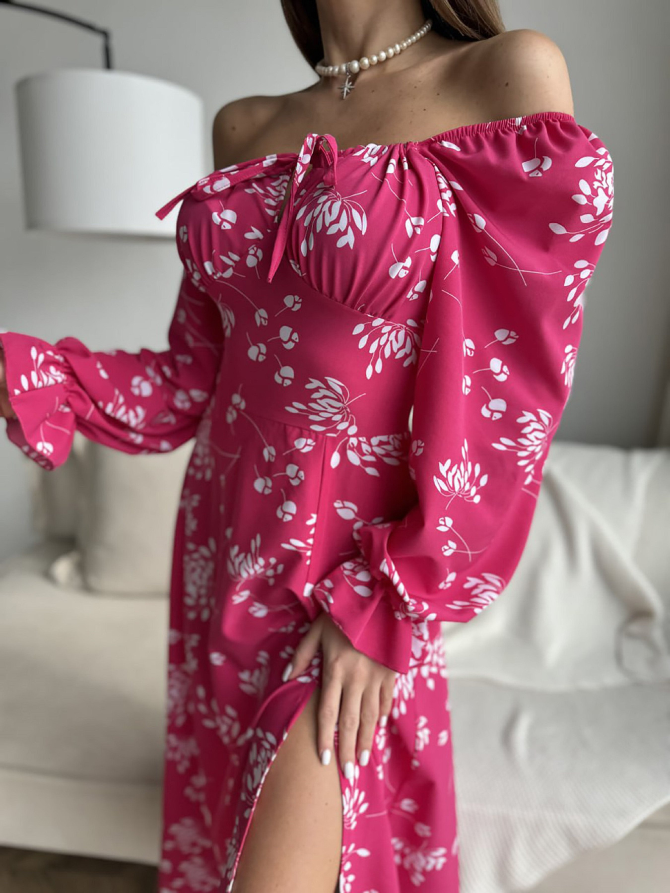 Сукня міді ISSA Plus модель SA-510_малиновый Фото