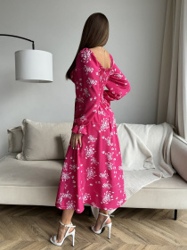 Сукня міді ISSA Plus модель SA-510_малиновый Фото