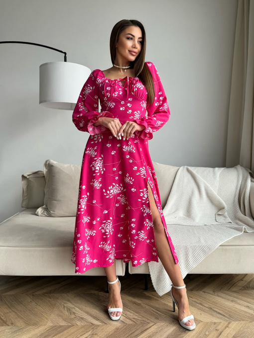 Платье миди ISSA Plus модель SA-510_малиновый Фото