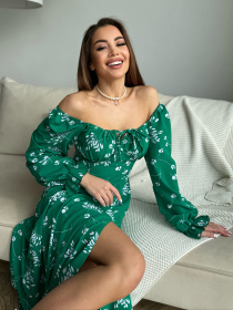 Платье миди ISSA Plus модель SA-510_зеленый Фото