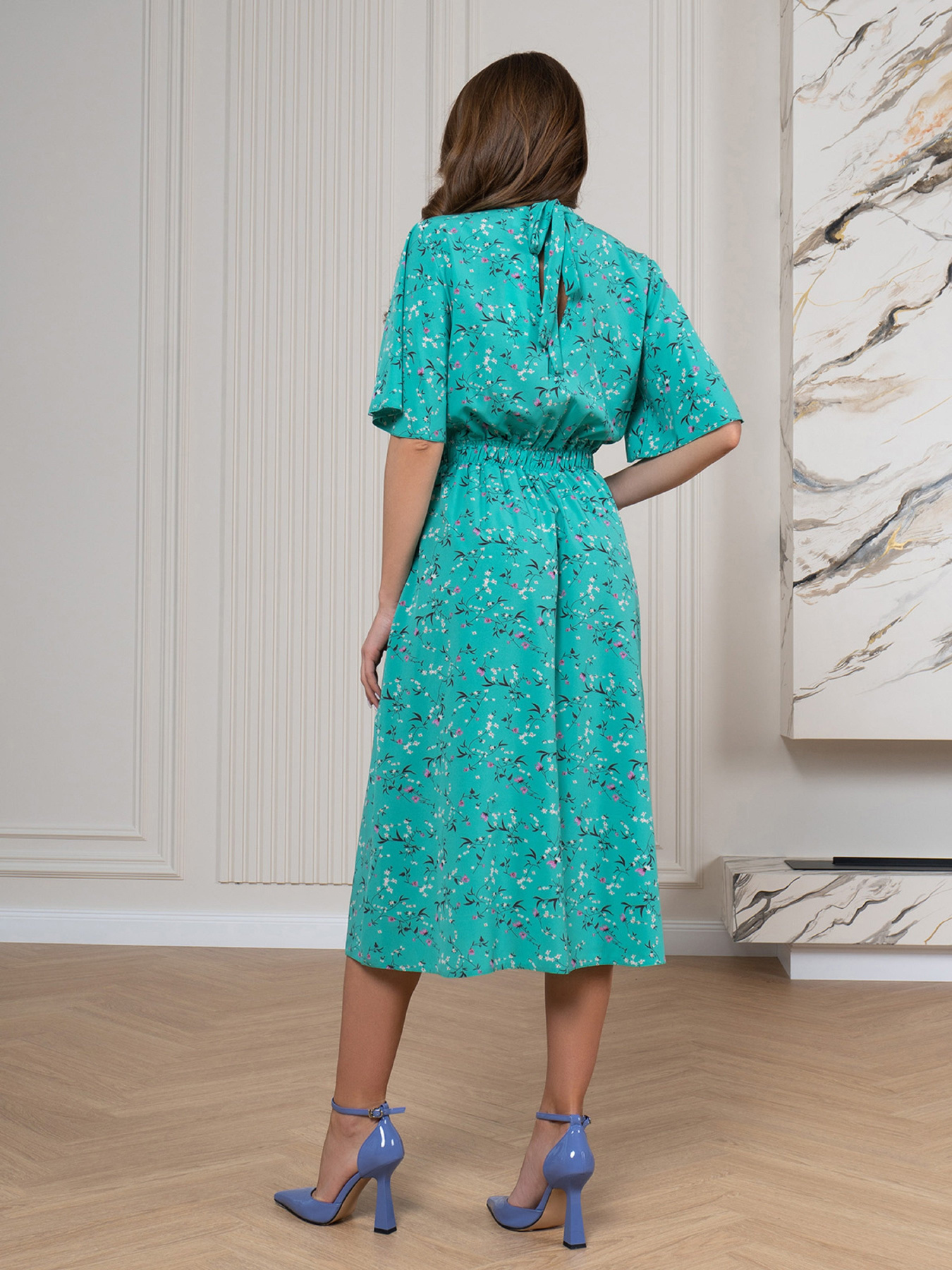 Платье миди ISSA Plus модель SA-516_зеленый Фото