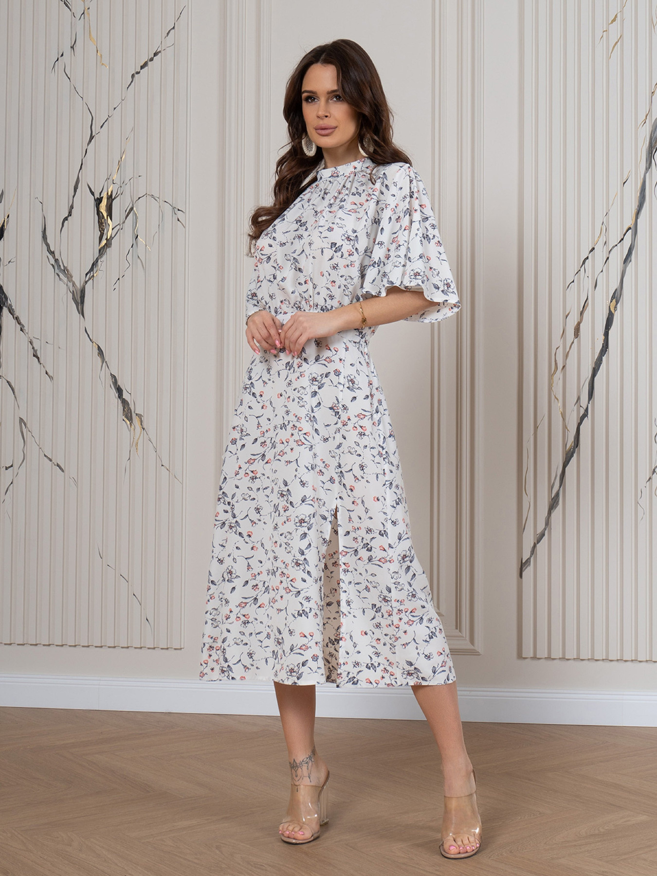 Сукня міді ISSA Plus модель SA-516_белый Фото