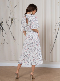 Сукня міді ISSA Plus модель SA-516_белый Фото