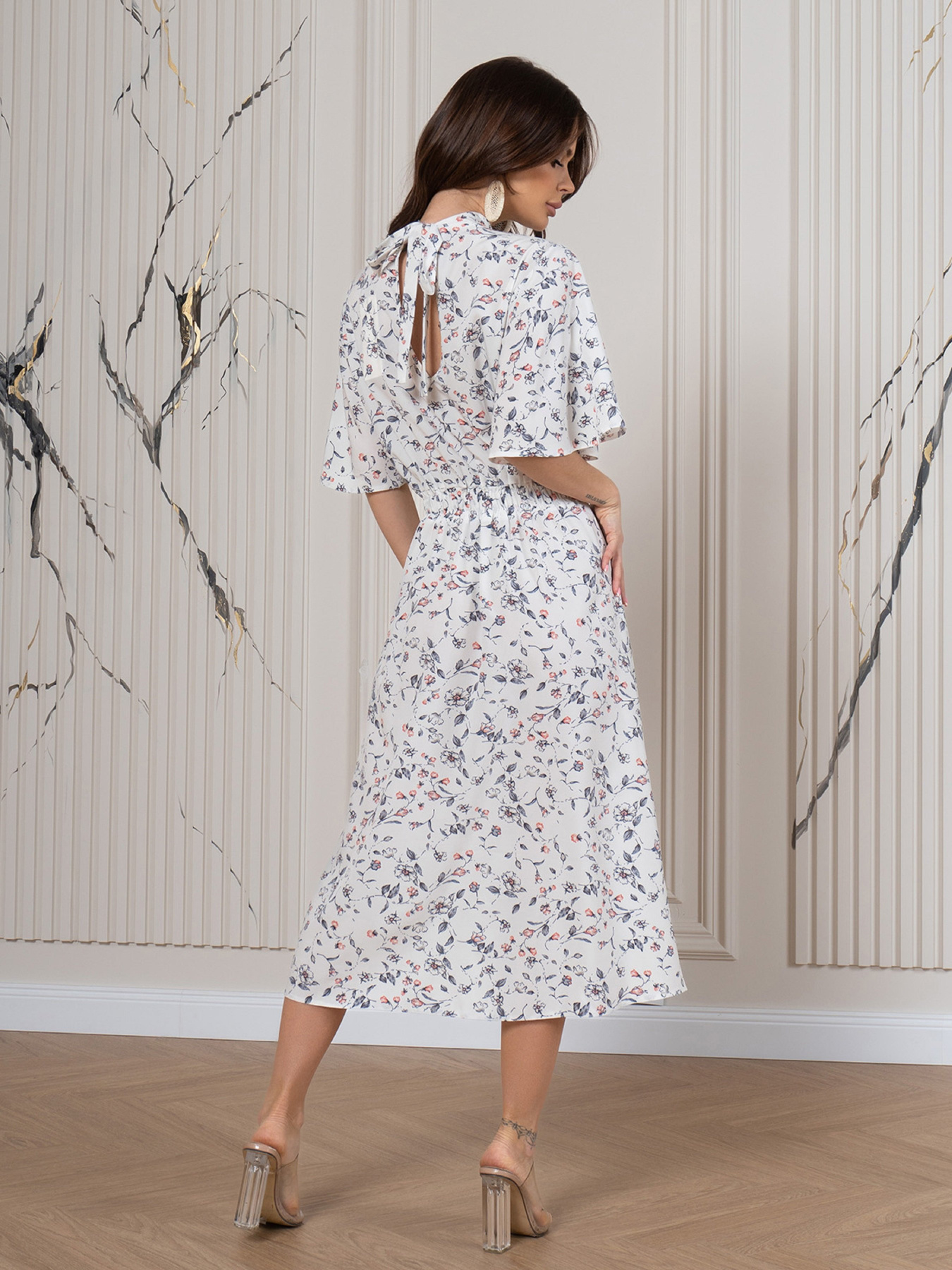 Сукня міді ISSA Plus модель SA-516_белый Фото