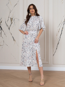 Сукня міді ISSA Plus модель SA-516_белый Фото