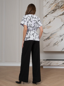 Повседневный костюм ISSA Plus модель SA-517_черный_белый Фото