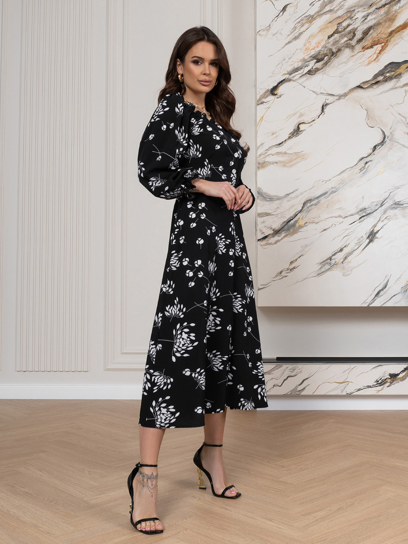 Сукня міді ISSA Plus модель SA-515_черный Фото