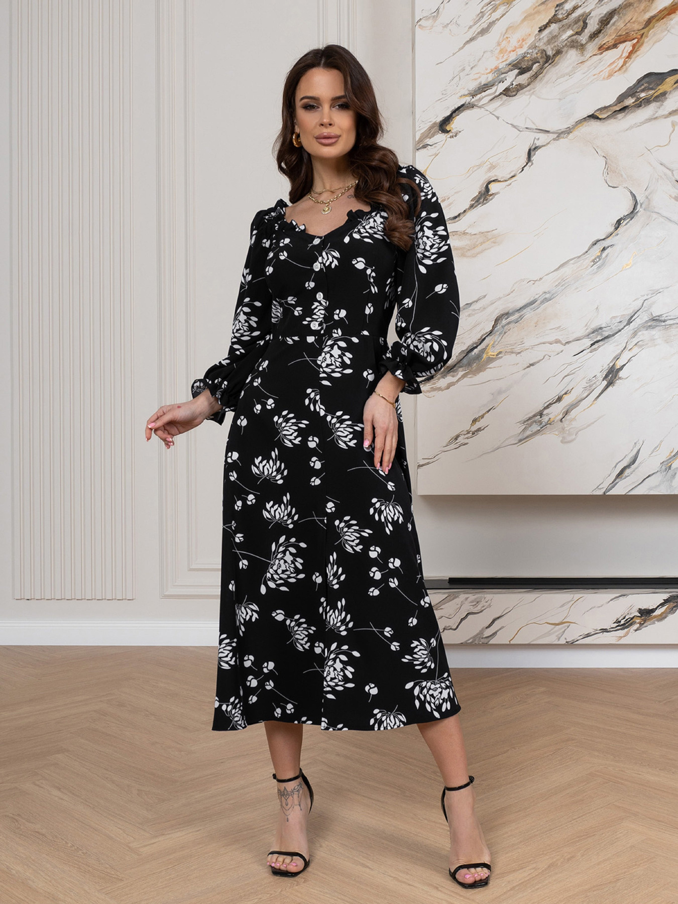 Сукня міді ISSA Plus модель SA-515_черный Фото