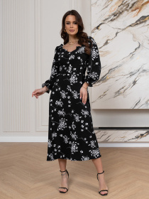 Платье миди ISSA Plus модель SA-515_черный Фото