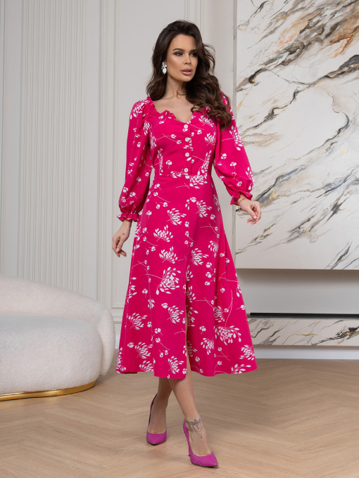 Платье миди ISSA Plus модель SA-515_малиновый Фото