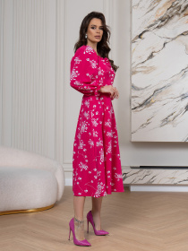 Платье миди ISSA Plus модель SA-515_малиновый Платье миди ISSA Plus модель SA-515_малиновый Фото