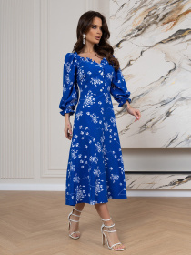 Платье миди ISSA Plus модель SA-515_синий Фото