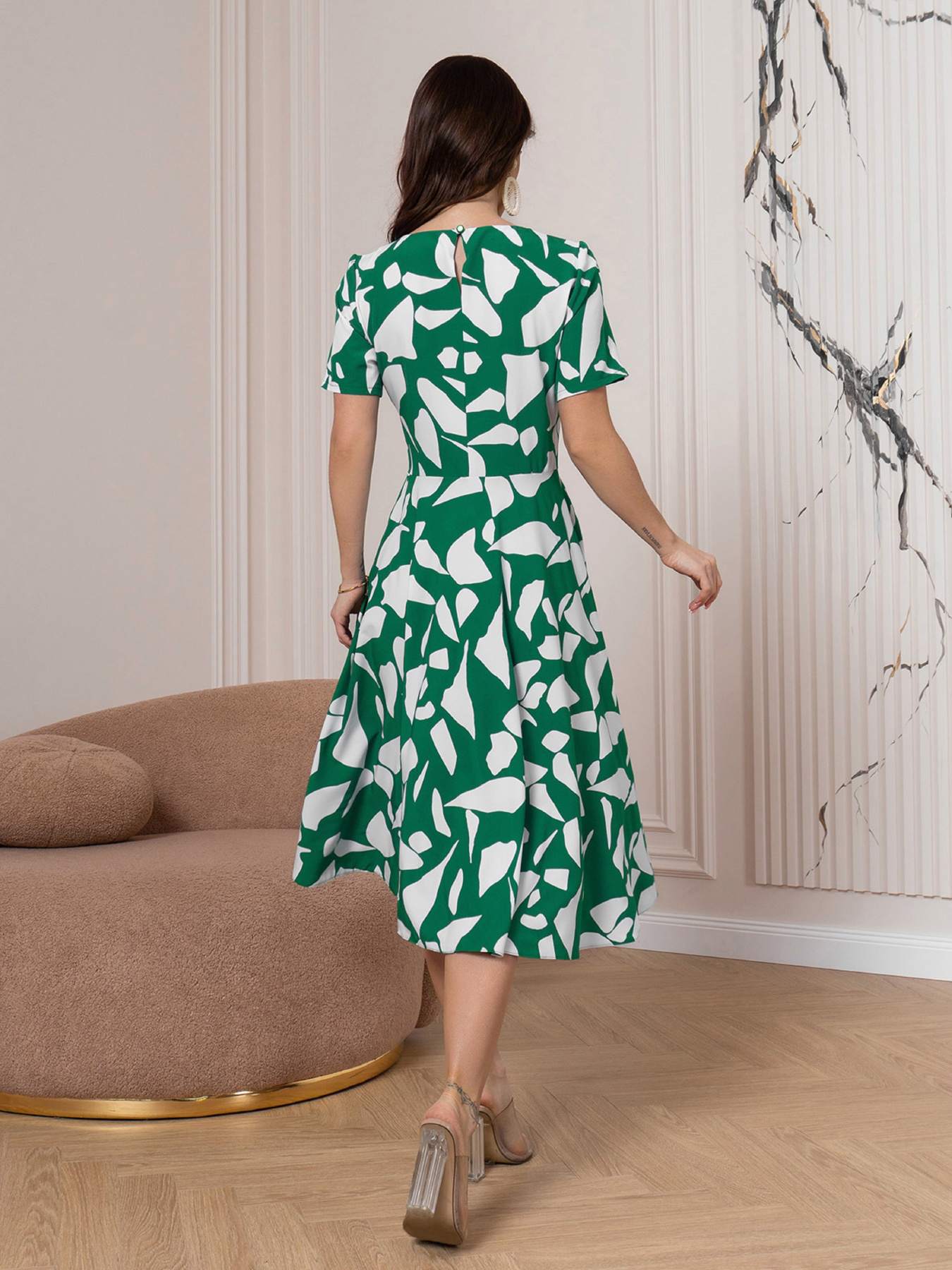 Платье миди ISSA Plus модель 14549_зеленый Фото