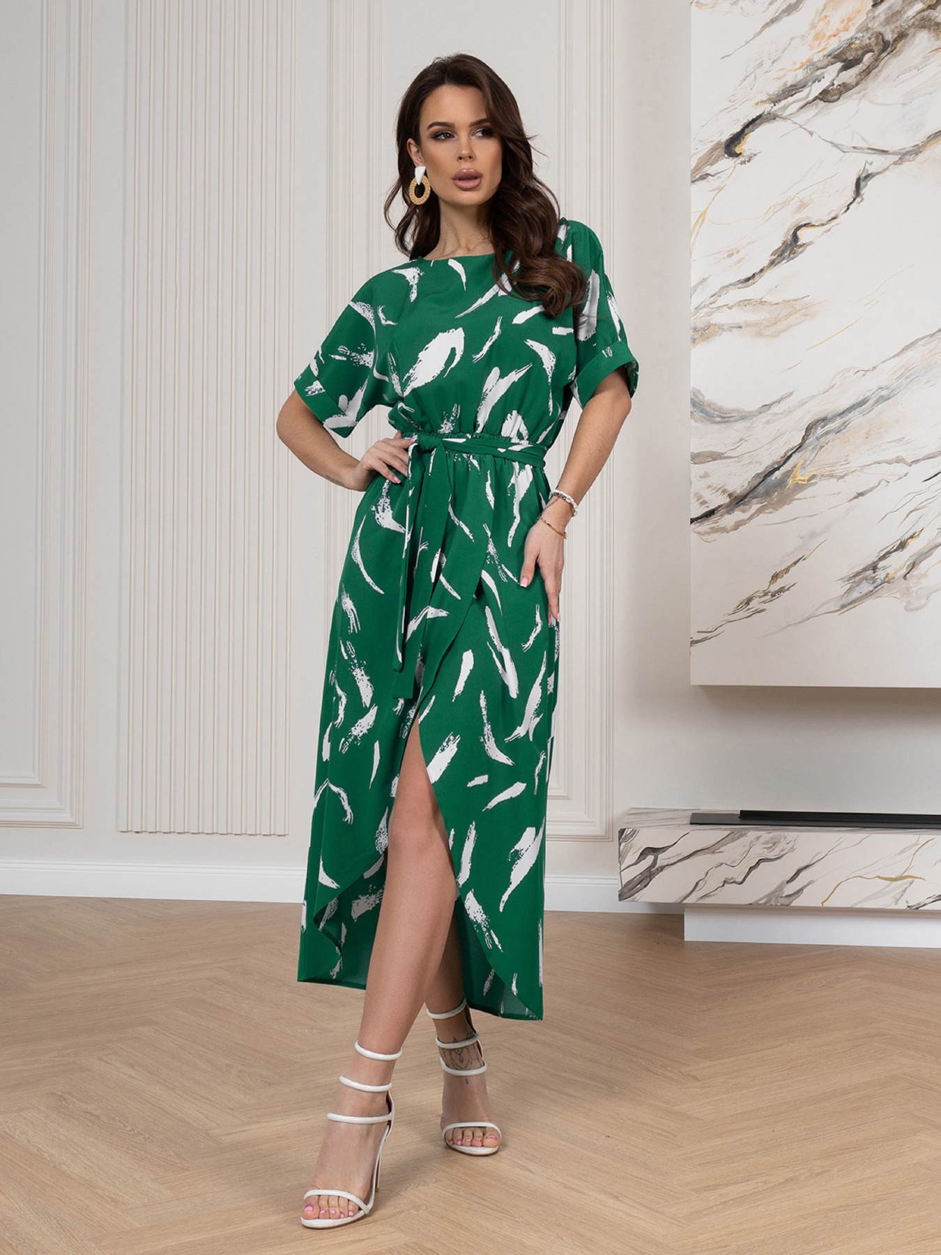 Платье миди ISSA Plus модель 14551_зеленый Фото