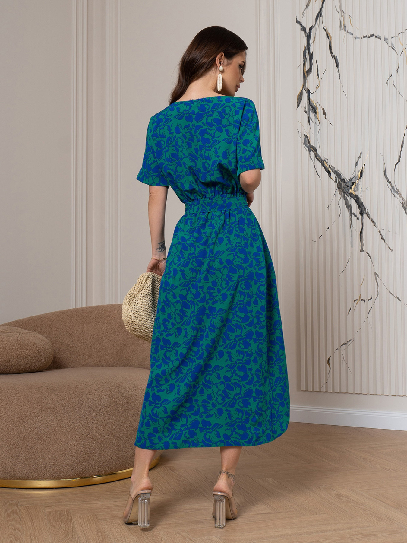 Сукня міді ISSA Plus модель 14552_зеленый Фото