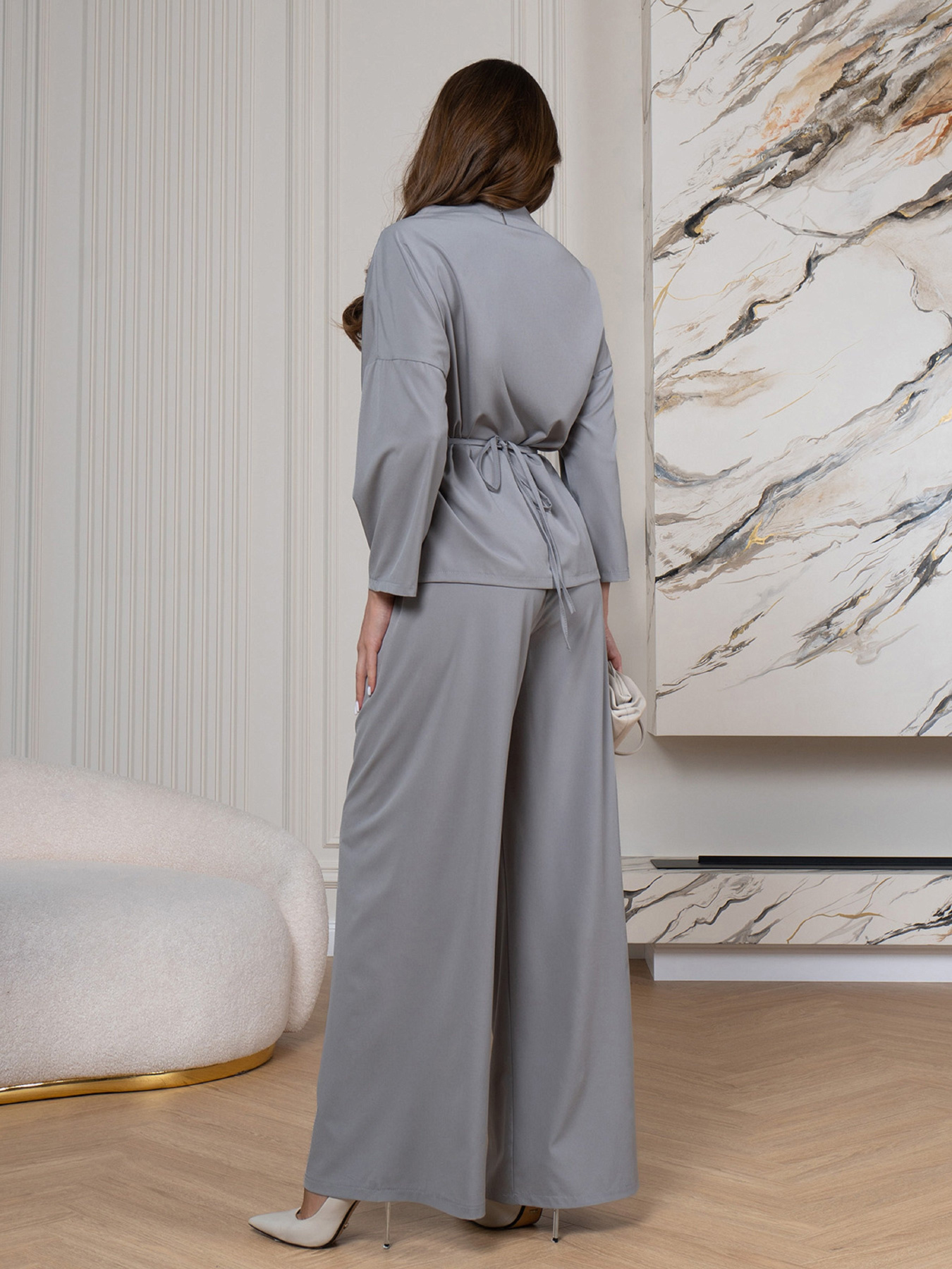 Повседневный костюм ISSA Plus модель 13452_серый Повседневный костюм ISSA Plus модель 13452_серый Фото