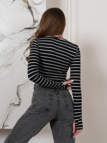 Лонгслив ISSA Plus модель 14565_черный_белый Фото