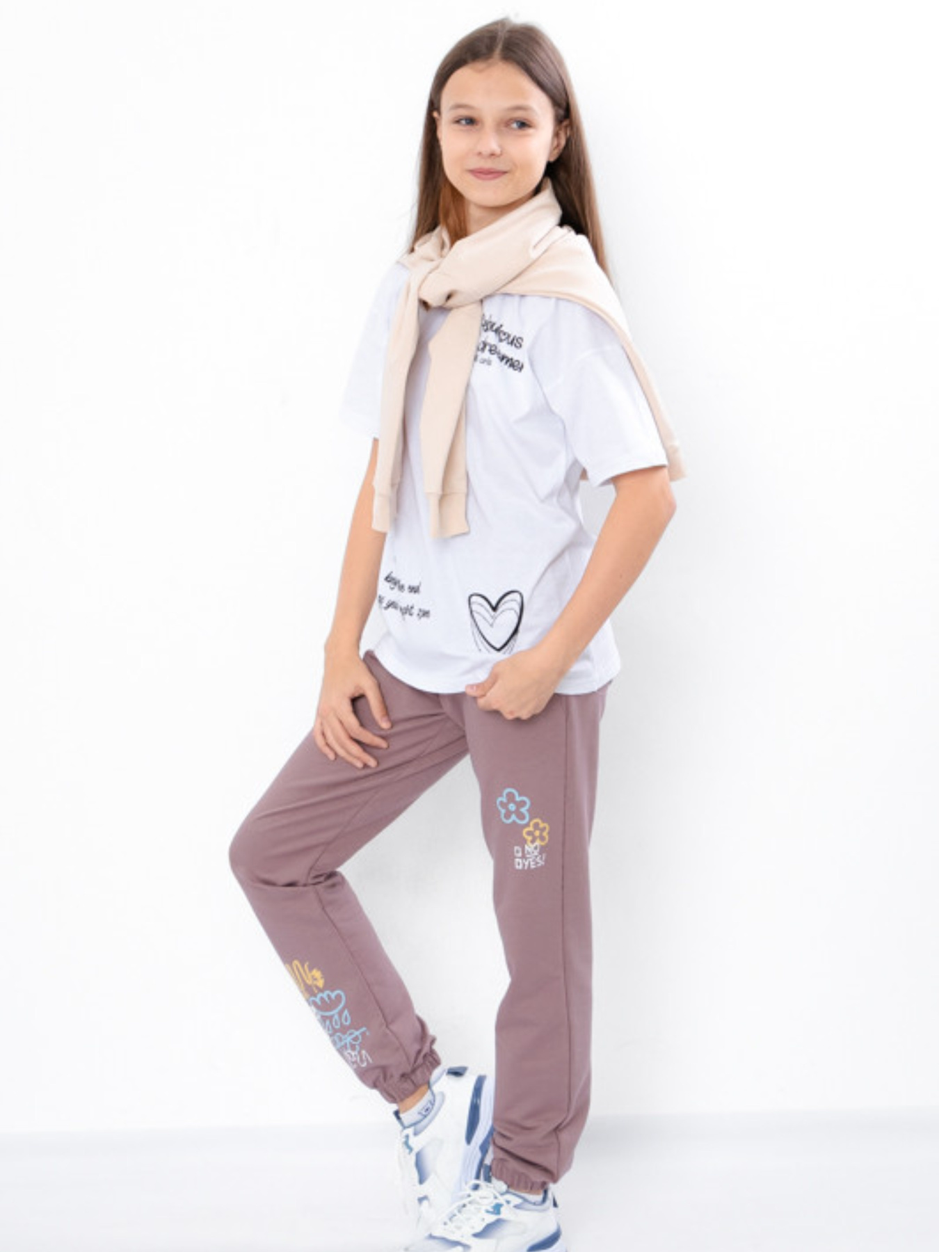 Джоггеры Носи своє модель 6060-057-33-5-popelqsta-lavanda-romashka Фото