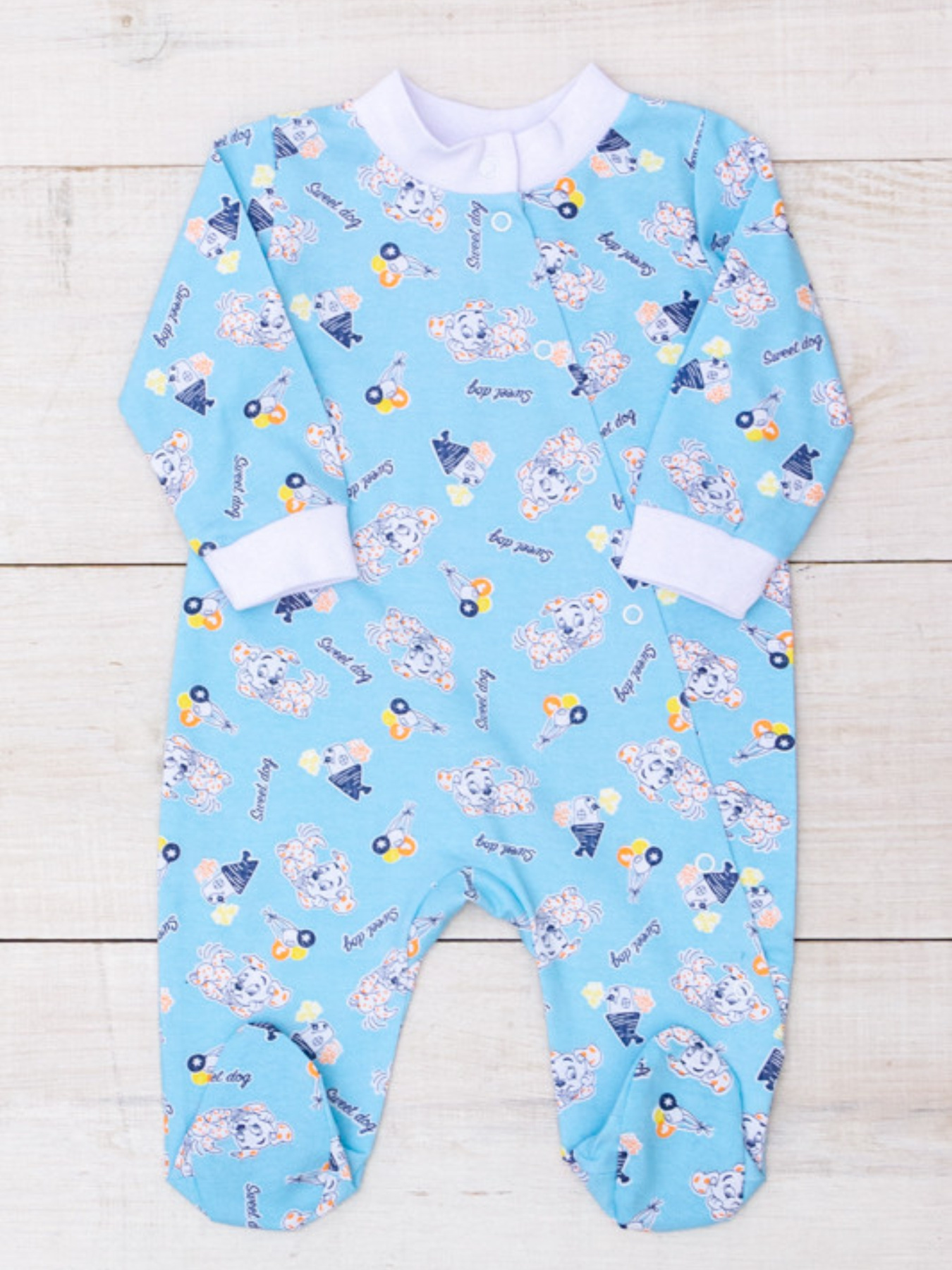 Нательный комбинезон Носи своє модель 5032-002-4-pesiki-blakitnij Фото