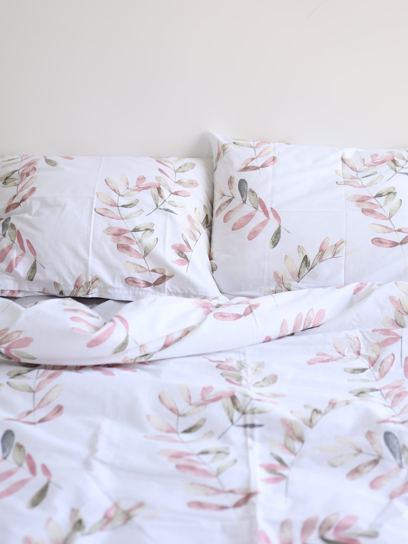 Комплект постельного белья с ткани Ранфорс серый цвет принт Веточки BedclozZzes модель 13127 Фото