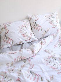 Комплект постельного белья с ткани Ранфорс серый цвет принт Веточки BedclozZzes модель 13127 Фото